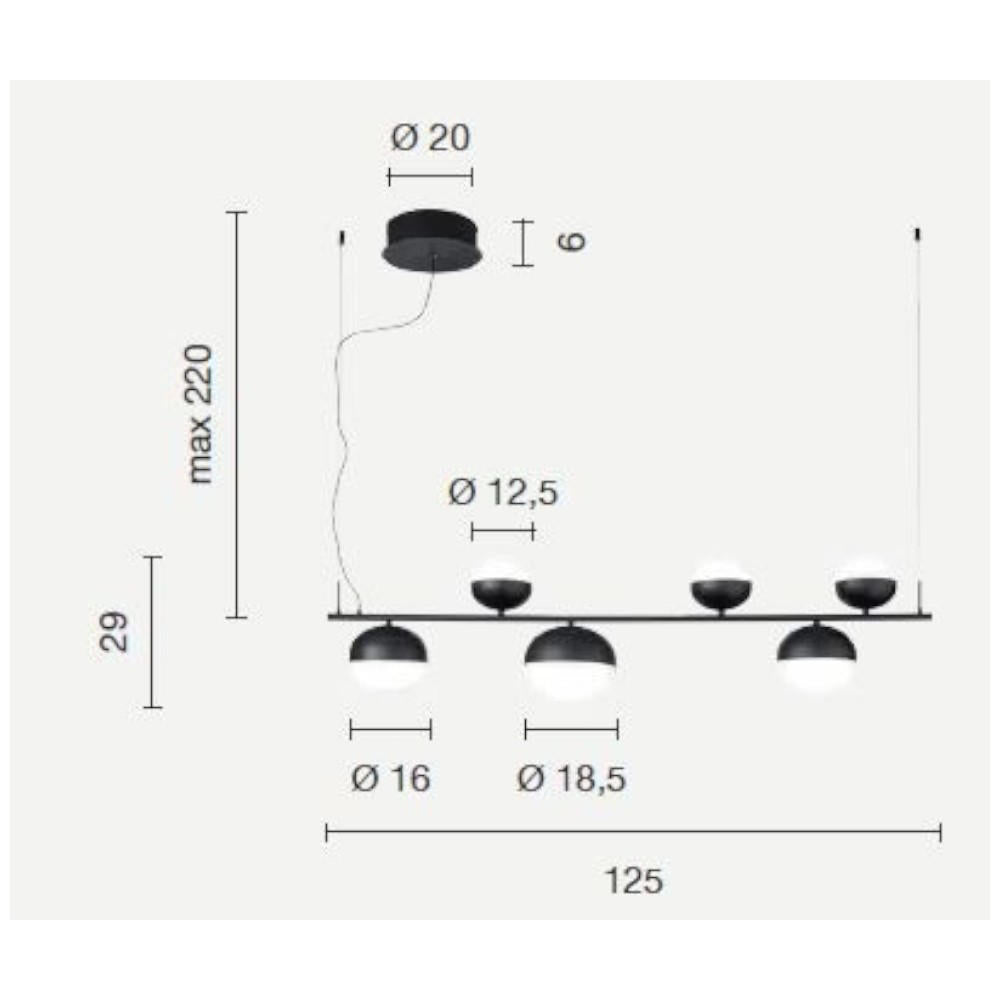 Ondaluce - Mali 6 Luci - Lampadario