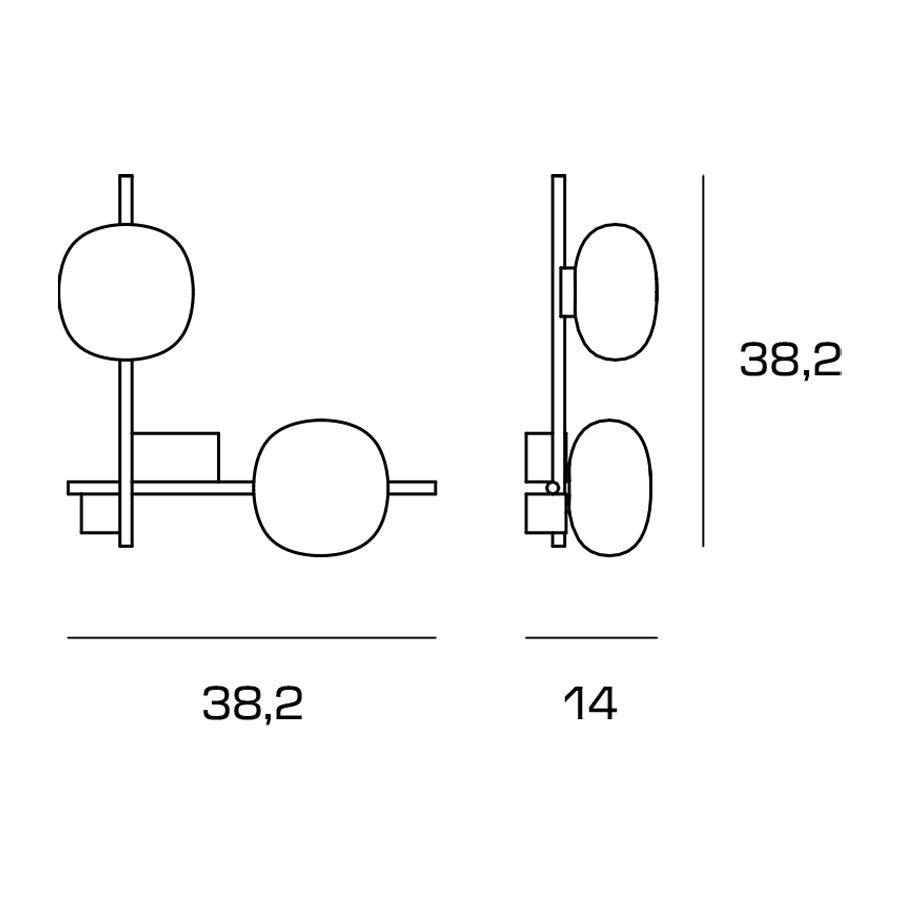 Miloox - Lingotto - 1744.344 - Applique 2 Luci