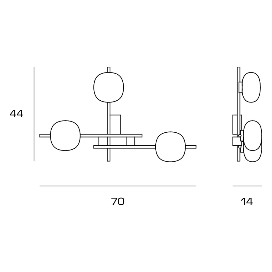Miloox - Lingotto - 1744.346 - Applique 3 Luci