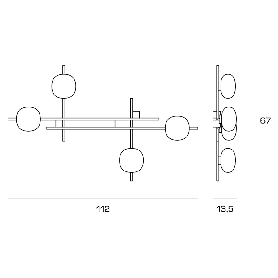 Miloox - Lingotto - 1744.347 - Applique 4 Luci