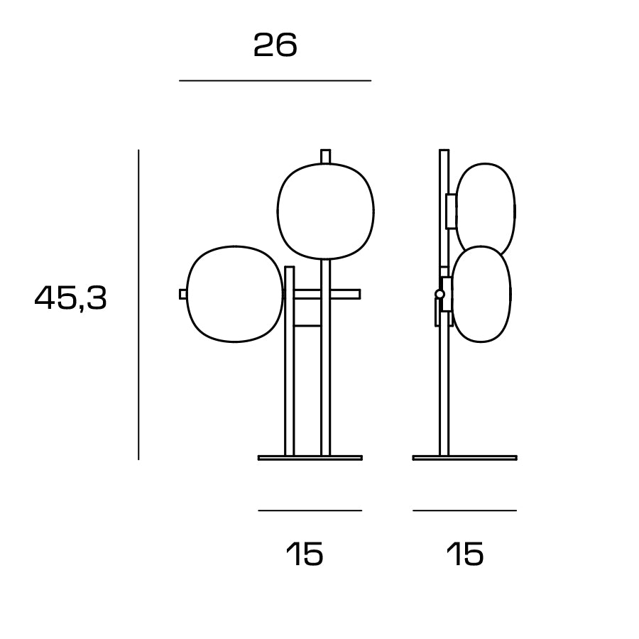 Miloox - Lingotto - 1744.350 - Lampada da Tavolo 2 Luci