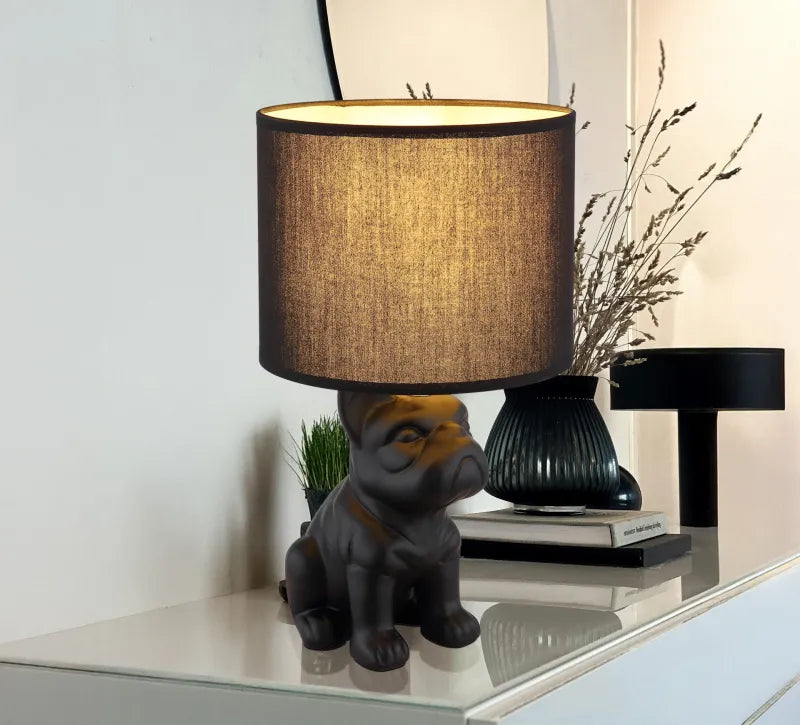 Lampada da Tavolo DOGO Globo Lighting con Bulldog Francese Nero