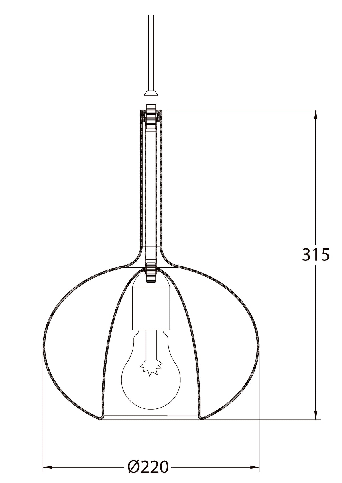 Fabas Luce Edolo Large – Sospensione Kit Luci Ø28 cm E27