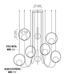 ACB - Halo - Lampadario 8 Luci