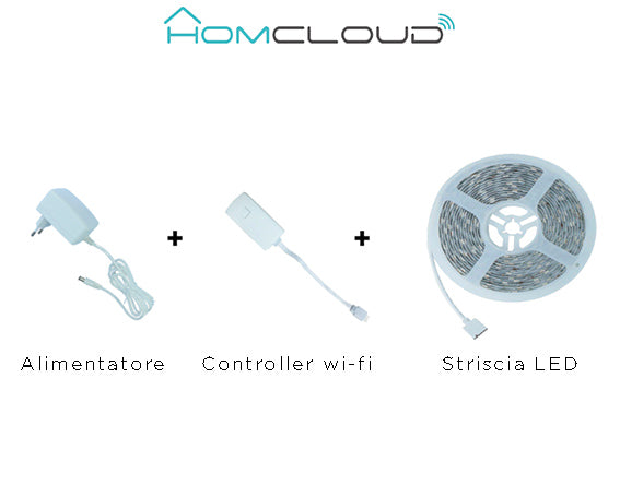 Homcloud - Striscia LED RGB + Bianco caldo wi-fi Kit dimmerabile 5m