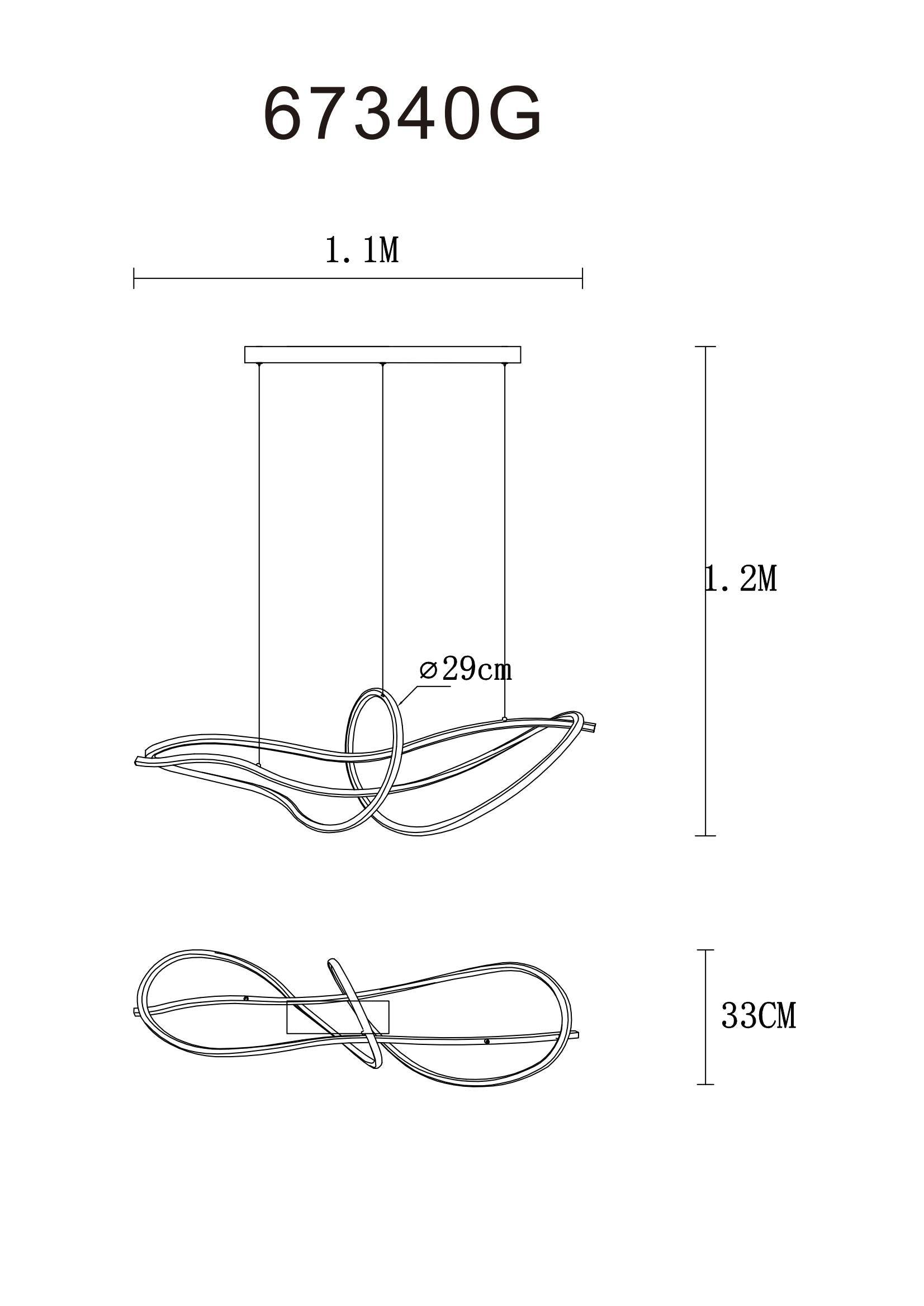 Globo Lighting - IDUNA – Lampada a Sospensione in Metallo Oro con LED Dimmerabile