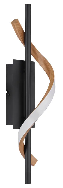 Applique WATKINS Globo Lighting LED in Nero ed Effetto Legno