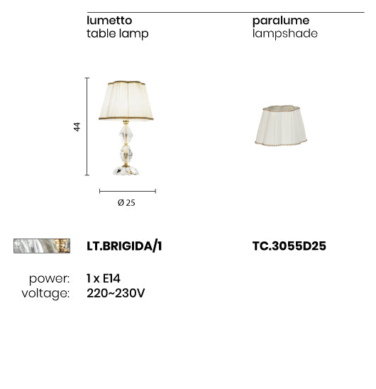 Ondaluce - Brigida - Lampada da tavolo