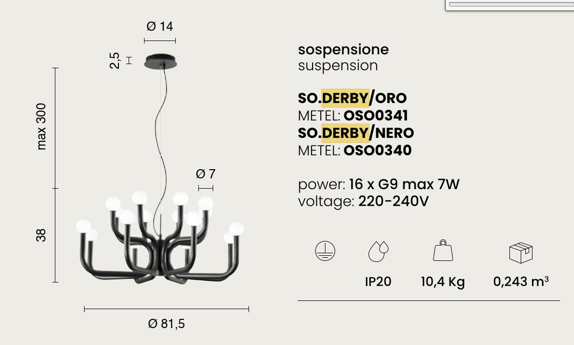 Ondaluce - Derby - Lampadario