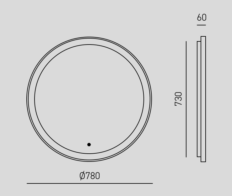 Gea Luce - Krizia A/M – Specchio con luce LED Ø78 cm - Applique