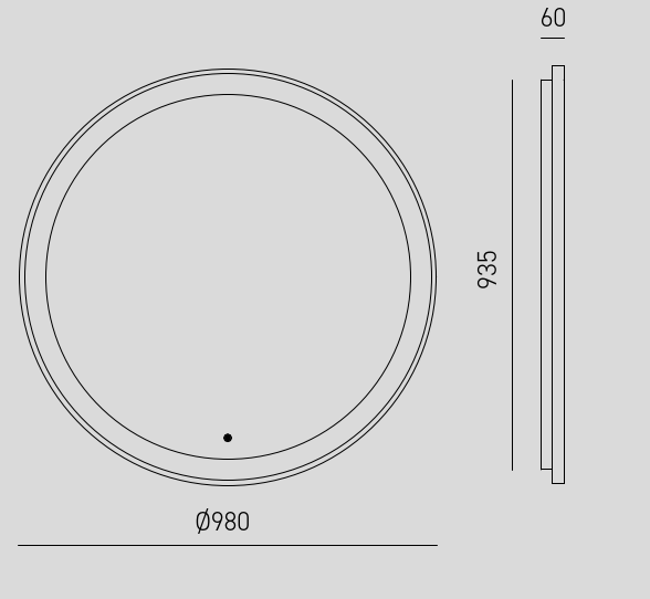 Gea Luce - Krizia A/P – Specchio con luce LED Ø58 cm - Applique