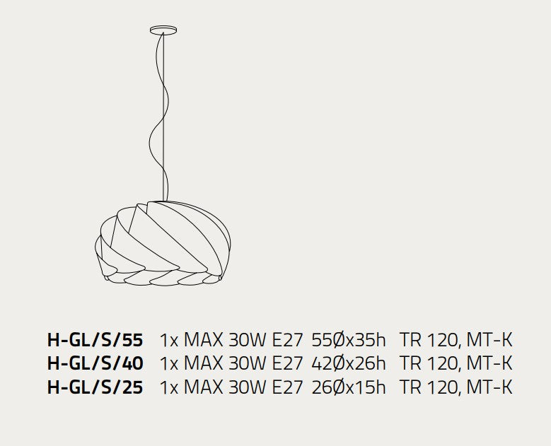 Linea Zero - Half Globe Lampadario - Medium