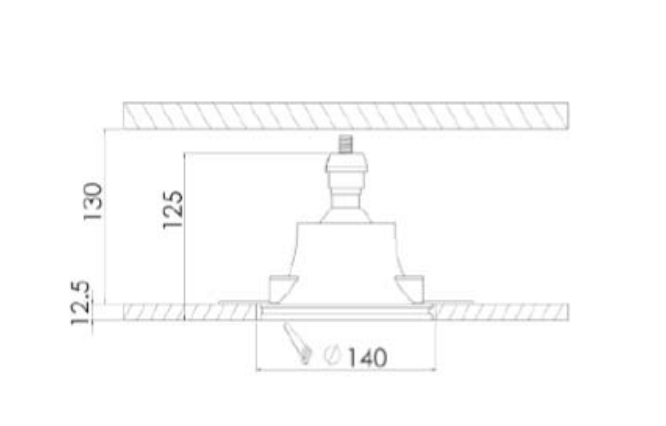 Faretto in gesso da incasso tondo profondo