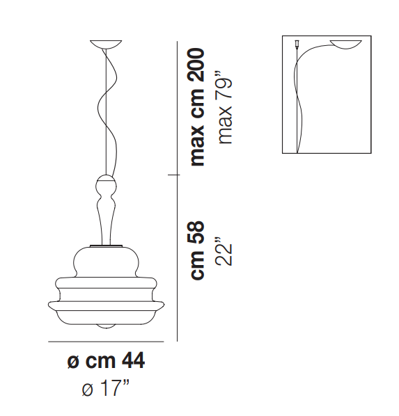 Novecento Sospensione - Vistosi