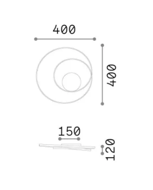 Ideal Lux - Oz D040 LED 38W 3000K – Plafoniera LED Moderna On/Off