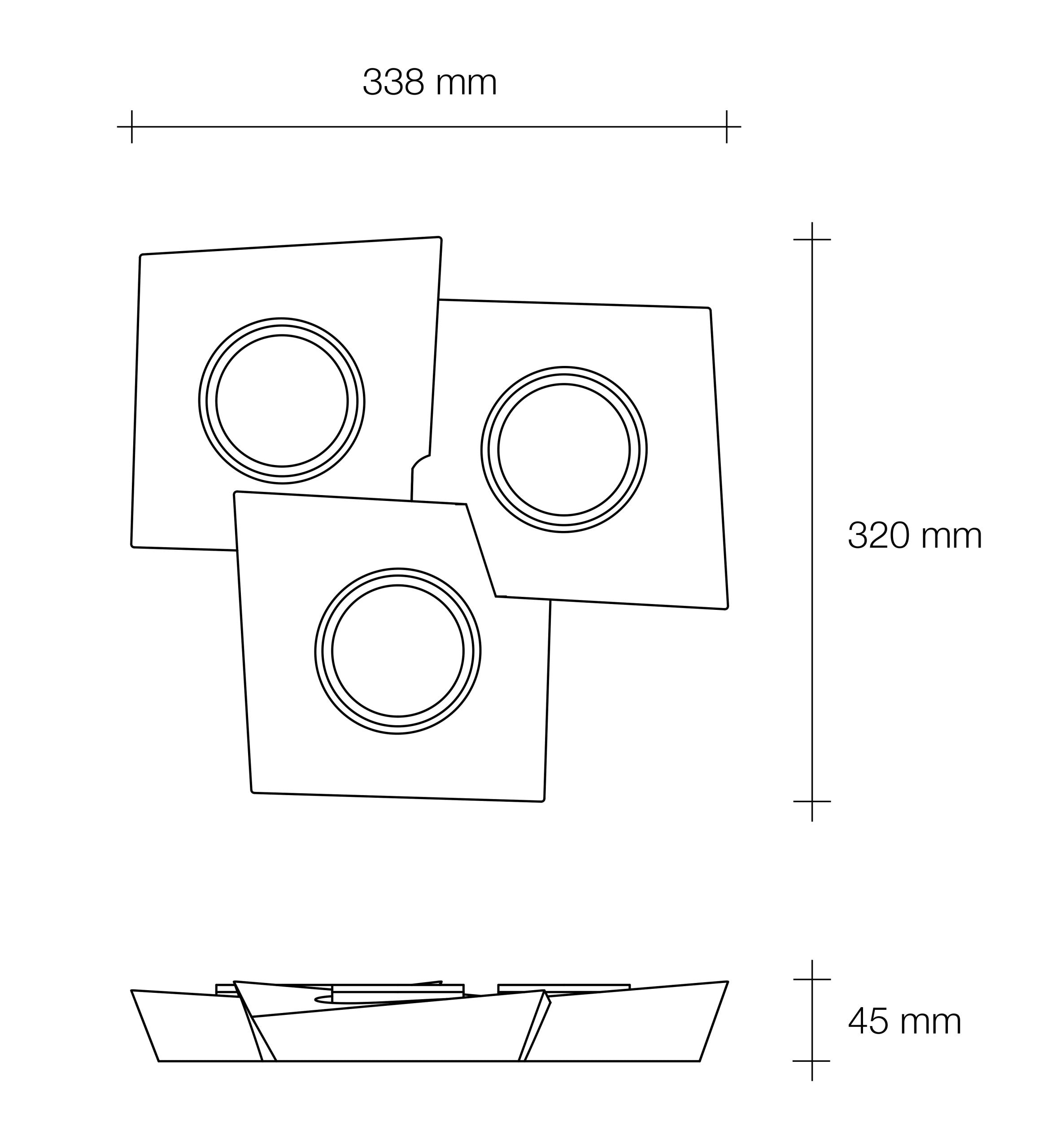 Sforzin Tecnico Linea Anchise – T371 / T372 / T373 - Plafoniera