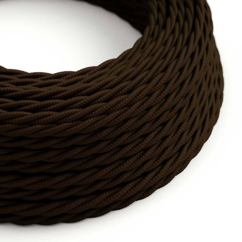 Cavo treccia tessile marrone