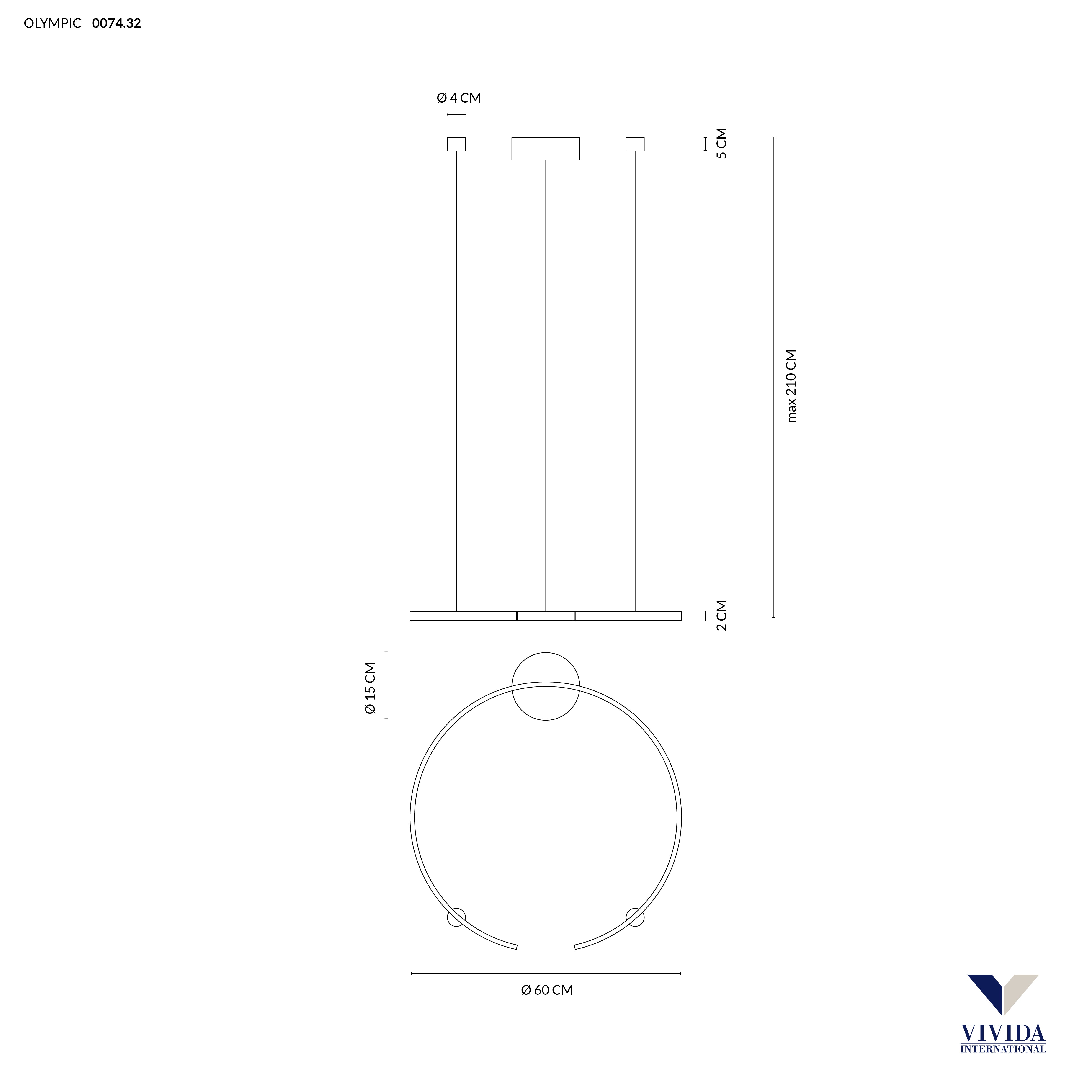Vivida - Olympic Orizzontale 30W - 3000K - Bianco