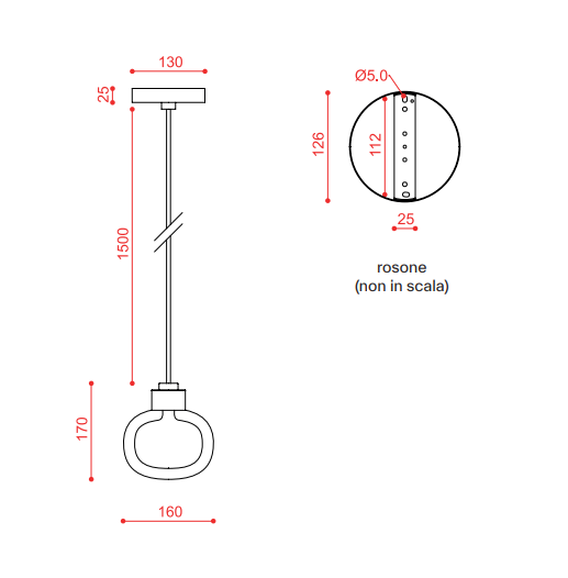 Nabila - Sospensione 1 Luce