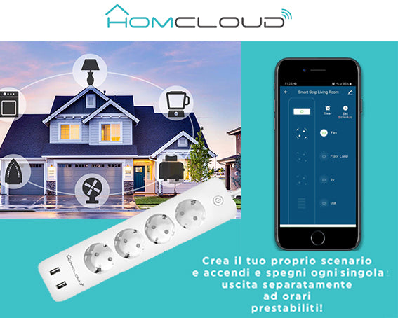 Home Cloud - Multipresa Wi-Fi Intelligente Homcloud Schuko 16A