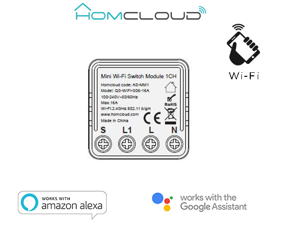 Homcloud - Modulo Interruttore MINI Wi-Fi Intelligente 1CH