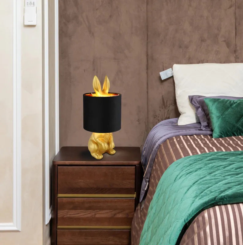 Lampada da Tavolo RABBIT Globo Lighting con Paralume in Velluto Nero