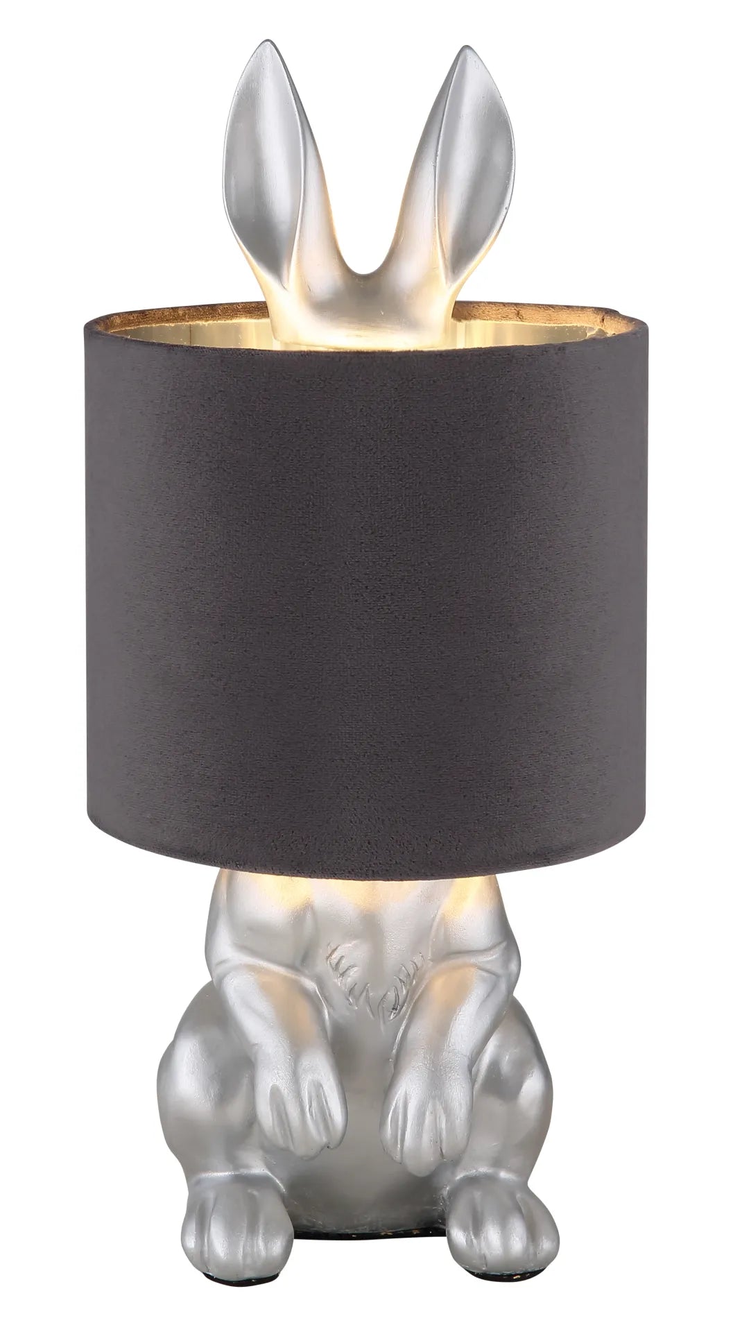 Lampada da Tavolo RABBIT Globo Lighting con Paralume in Velluto Grigio