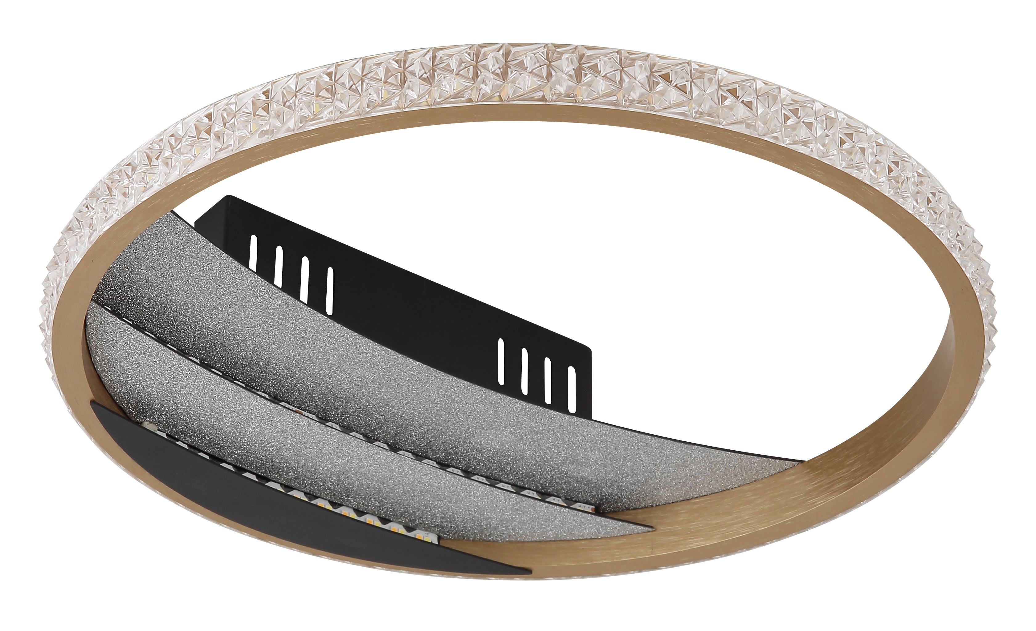 Globo Lighting CONSTANCE 48493-12 – Plafoniera LED rotonda in oro spazzolato e cristalli