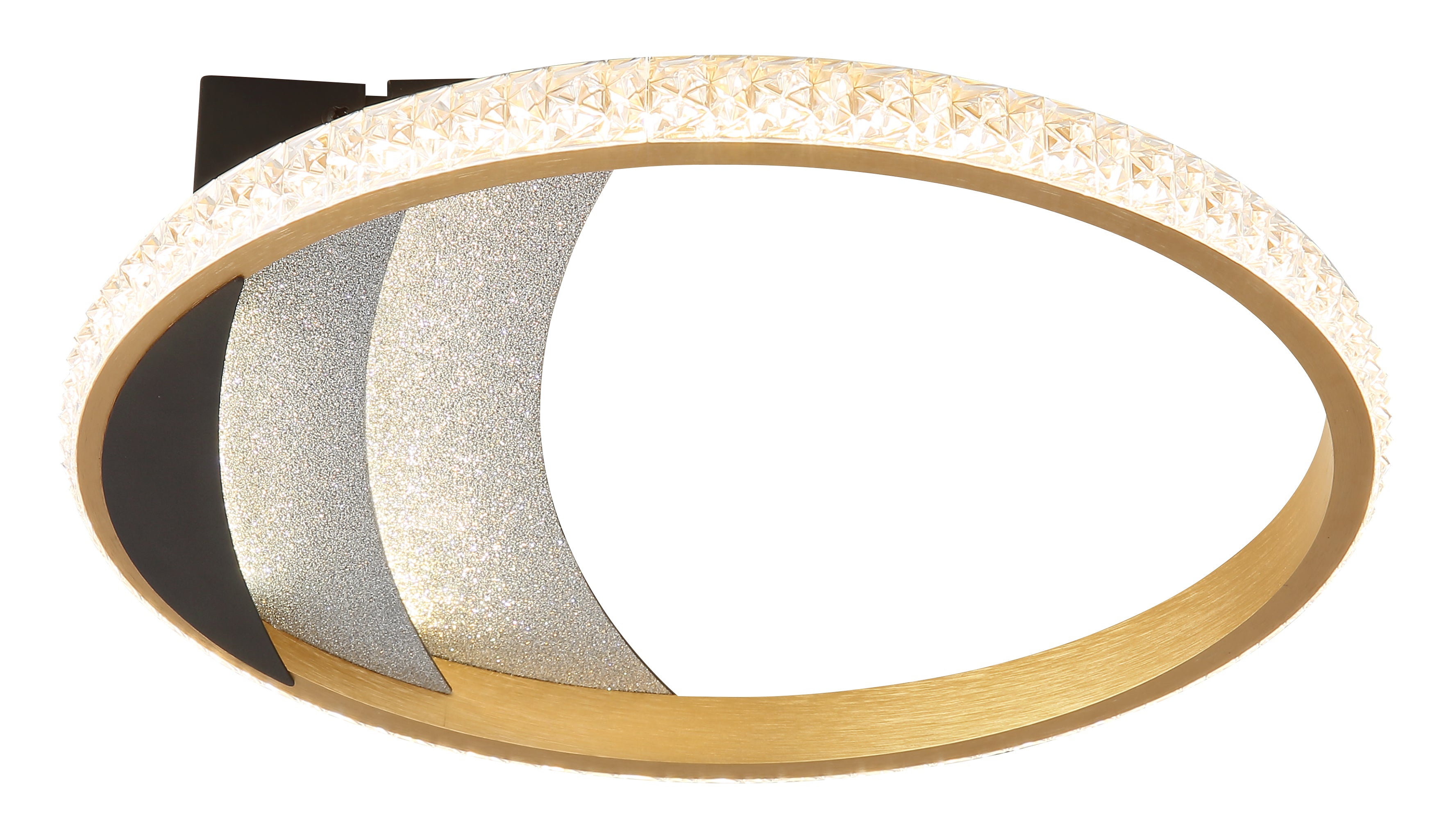 Globo Lighting CONSTANCE 48493-12 – Plafoniera LED rotonda in oro spazzolato e cristalli