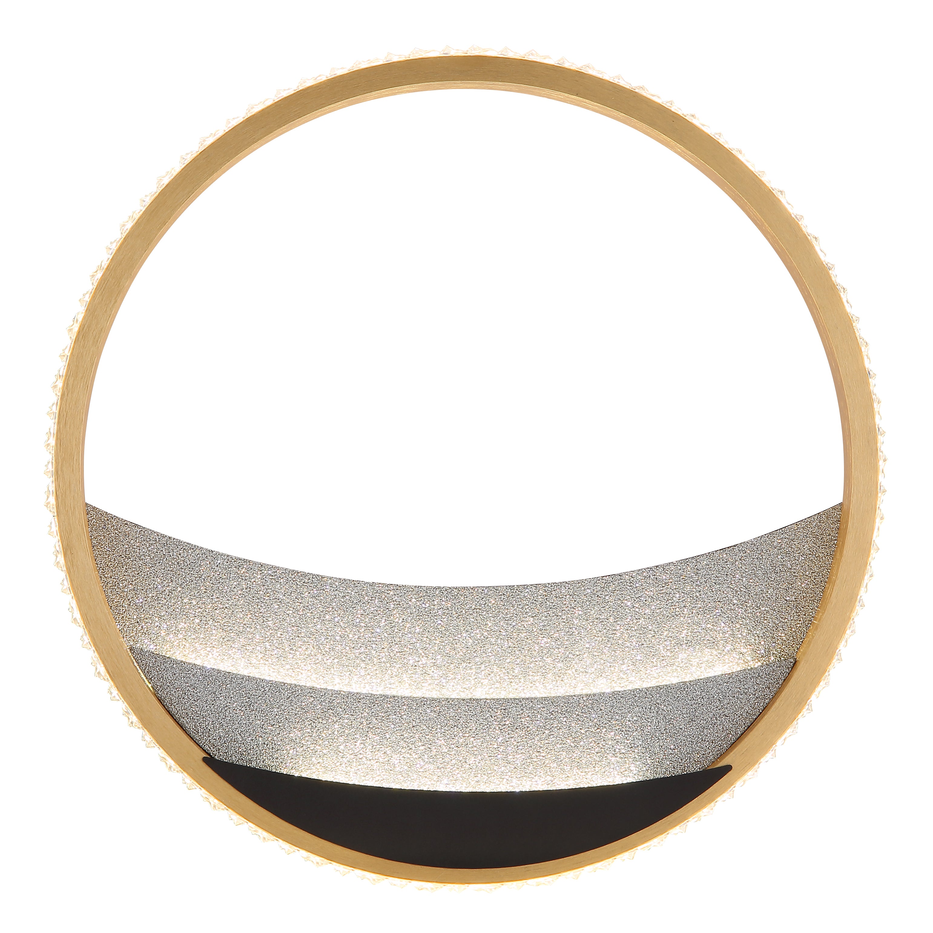 Globo Lighting CONSTANCE 48493-12 – Plafoniera LED rotonda in oro spazzolato e cristalli