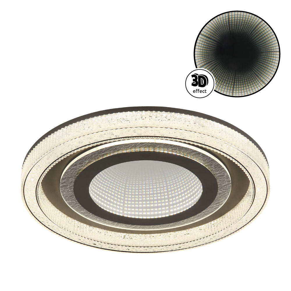 Plafoniera ALSUNA Globo Lighting LED Effetto Tunnel 3D Antracite Dimmerabile