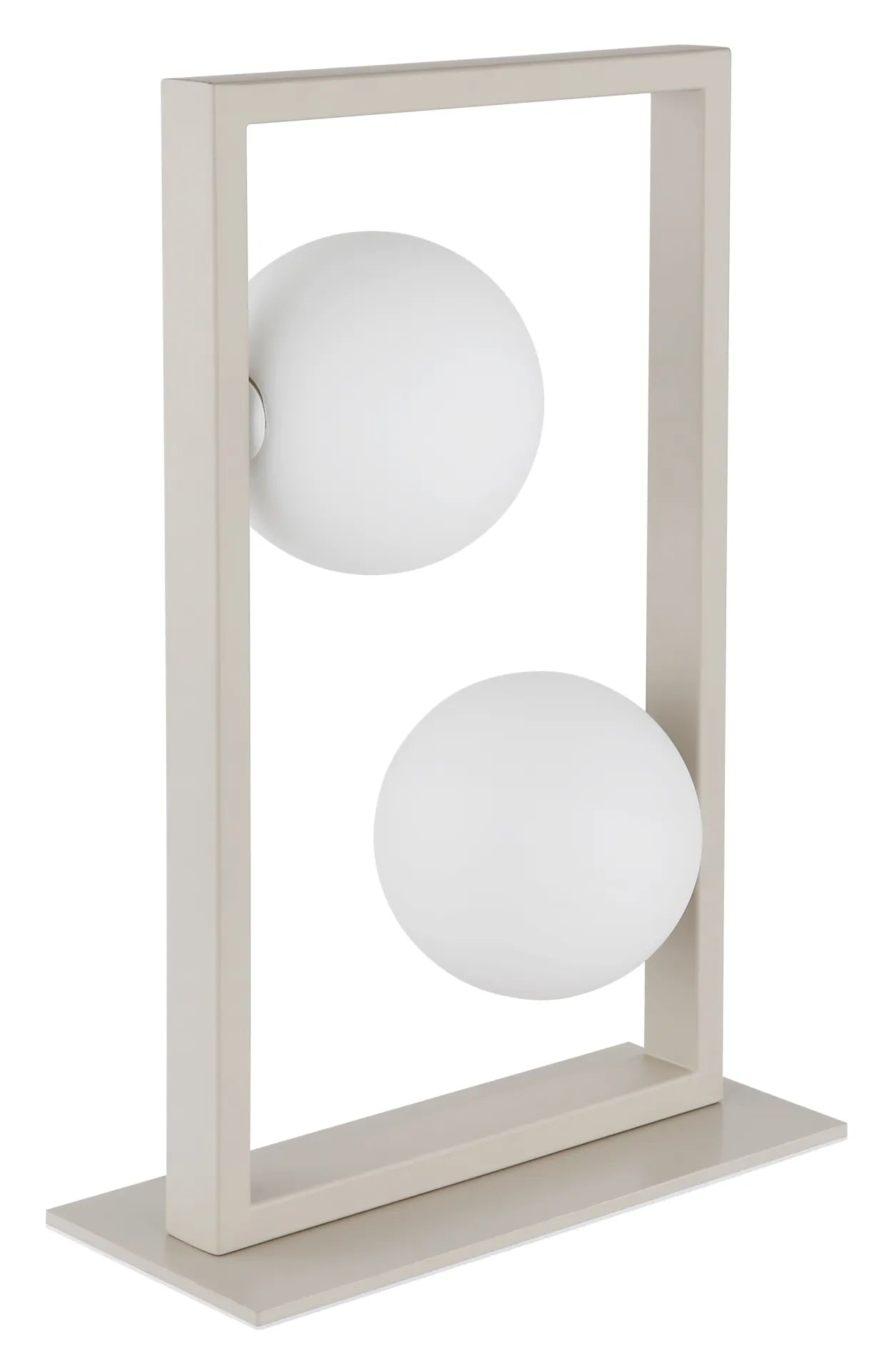 Lampada da Tavolo NANDA Globo Lighting in Metallo Sabbia e Vetro Opale