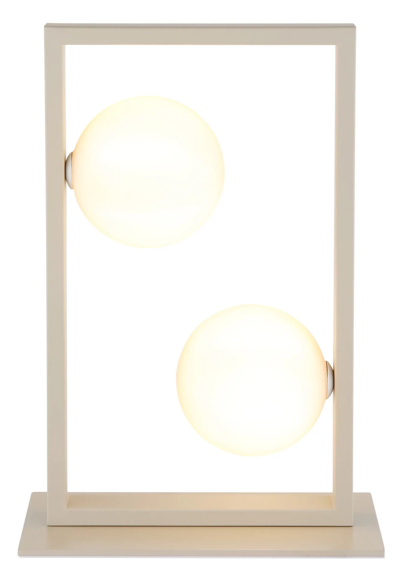 Lampada da Tavolo NANDA Globo Lighting in Metallo Sabbia e Vetro Opale