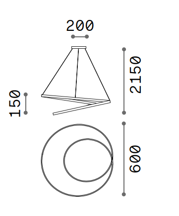 Ideal Lux - Oz – Sospensione LED Dimmerabile DALI/Push