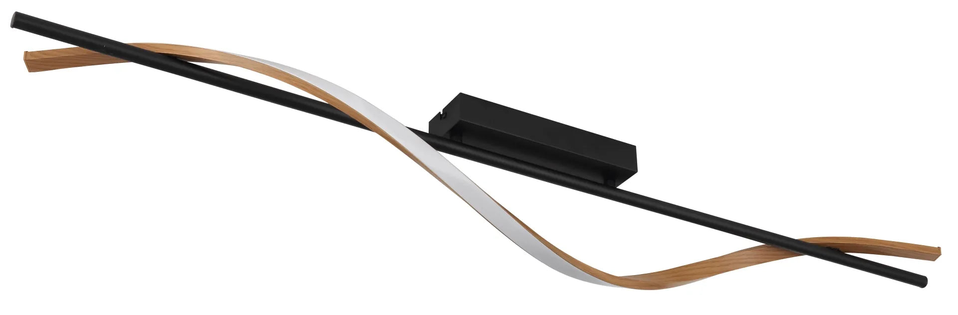 Plafoniera WATKINS Globo Lighting LED in Nero e Legno Scuro