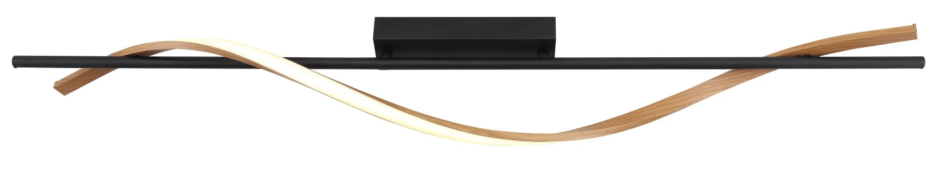 Plafoniera WATKINS Globo Lighting LED in Nero e Legno Scuro