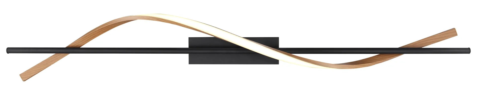 Plafoniera WATKINS Globo Lighting LED in Nero e Legno Scuro