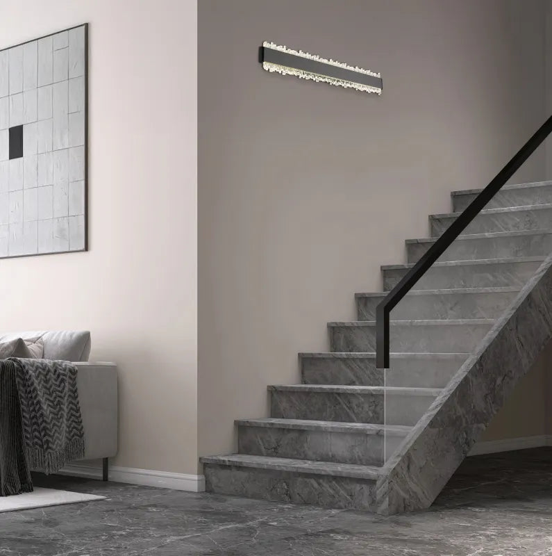 Applique STALAGMITA Globo Lighting LED Nero Opaco con Cristalli Acrilici