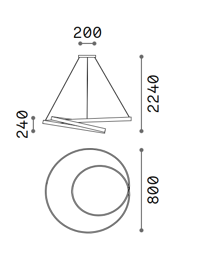 Ideal Lux - Oz – Sospensione LED Dimmerabile DALI/Push