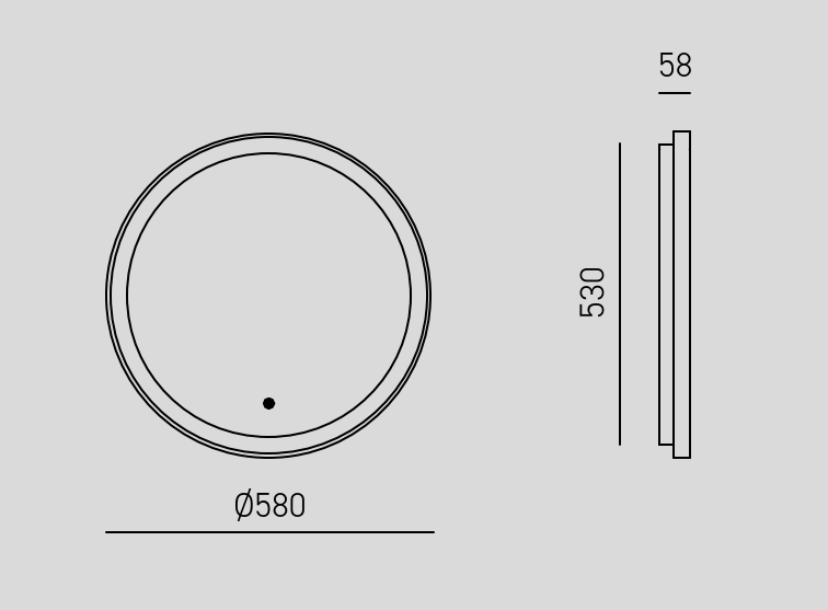 Gea Luce - Krizia A/P – Specchio con luce LED Ø58 cm - Applique