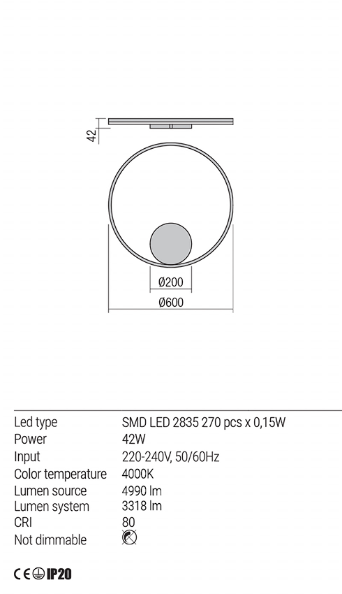 Redo - Orbit Bronzo Luce Indiretta - Triac(Dimmerabile)