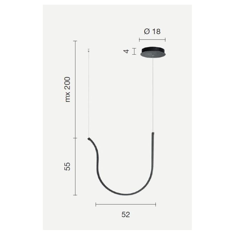 Ondaluce -  Arqua – Lampada a Sospensione Design Curvato e LED Integrato