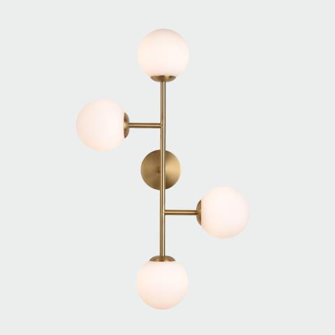 Doris Applique 4 Luci con Diffusori in Vetro Ø12 cm | ACB