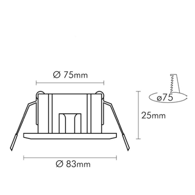 Faretto incasso orientabile - GU10 - 83x83mm