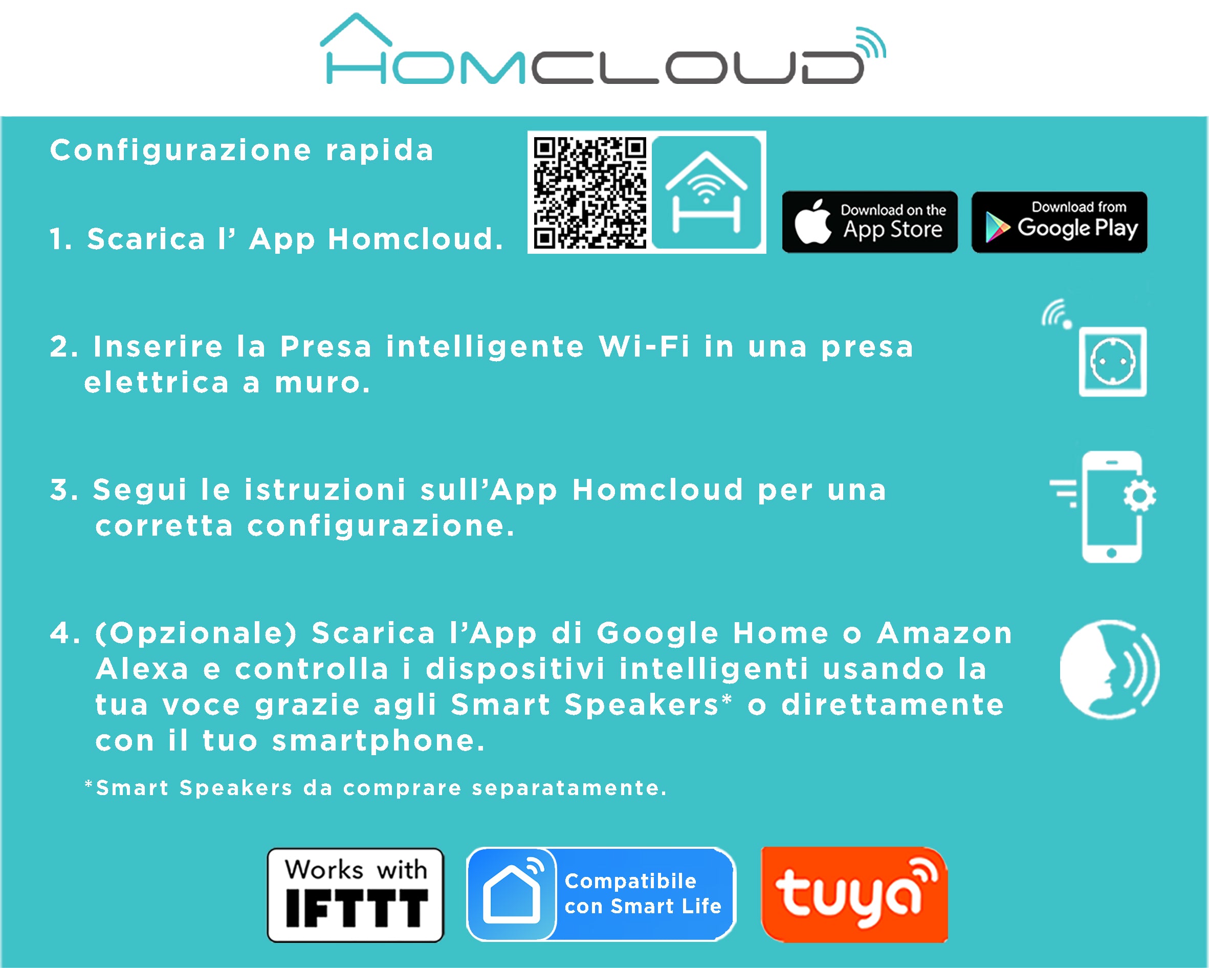 Home Cloud - Multipresa Wi-Fi Intelligente Homcloud Schuko 16A