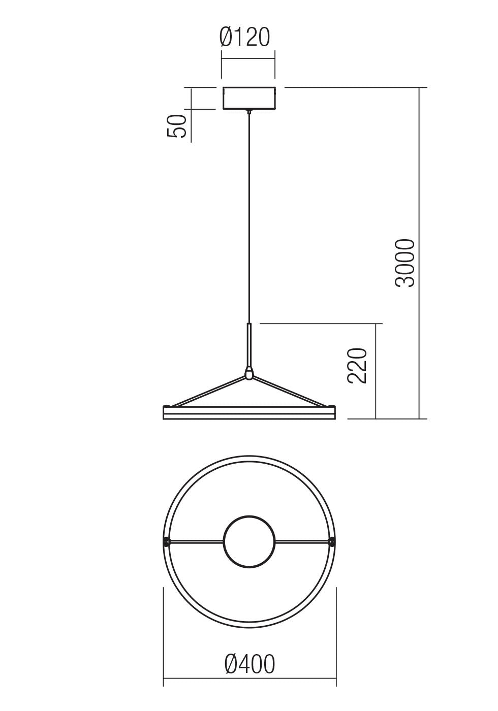 Orbit Sospensione 1 Cerchio - Ø40 – Ø60 – Ø80 cm