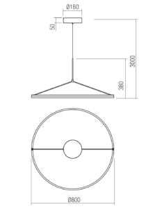 Orbit Sospensione 1 Cerchio - Ø40 – Ø60 – Ø80 cm